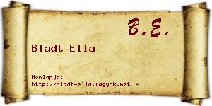 Bladt Ella névjegykártya